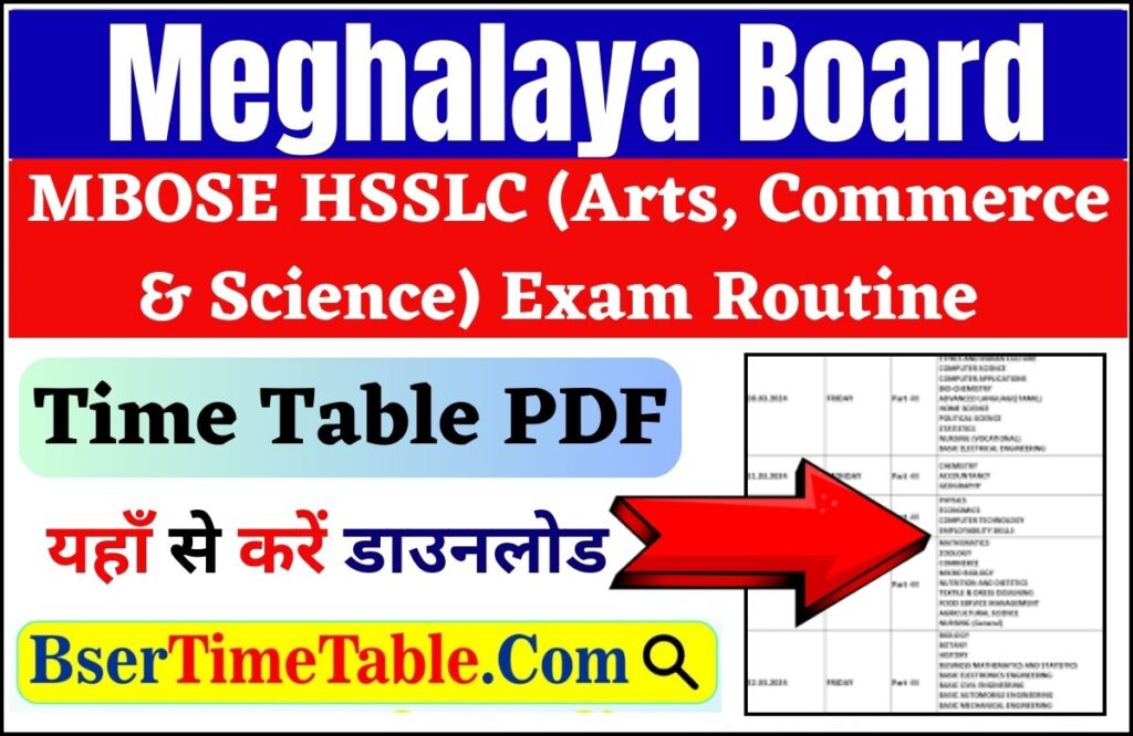 MBOSE HSSLC Routine