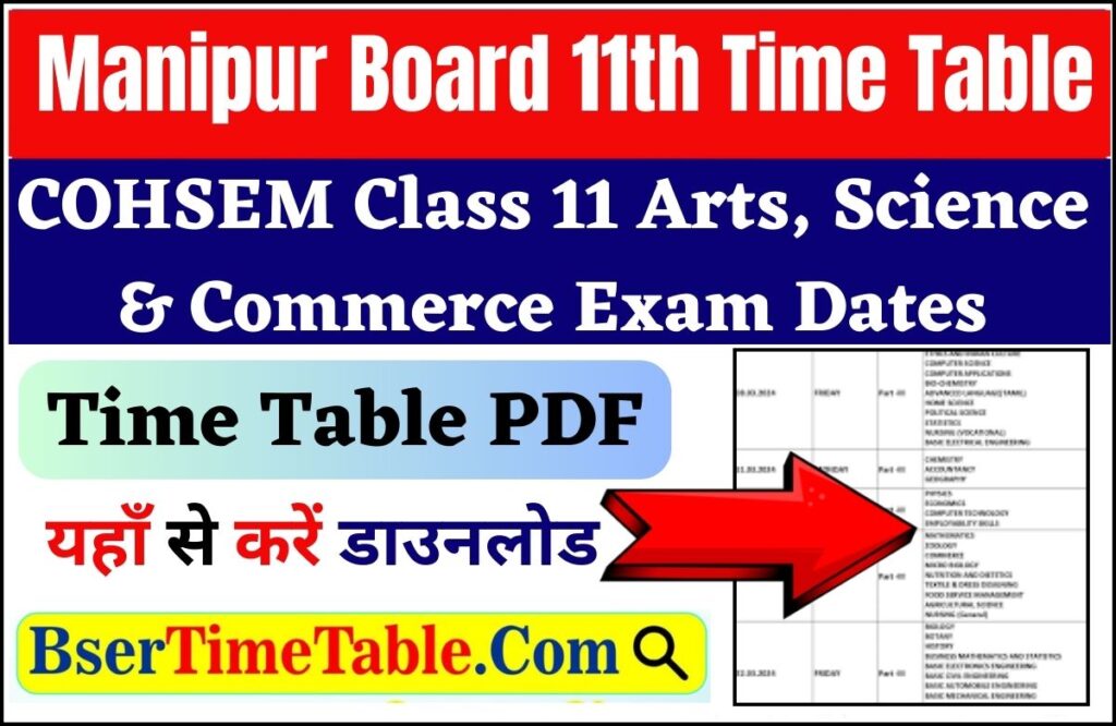 Manipur Board 11th Time Table